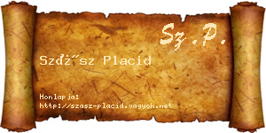 Szász Placid névjegykártya